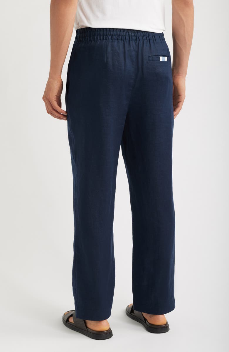 CHÉ Avila Straight Leg Linen Drawstring Pants, Alternate, color, Navy