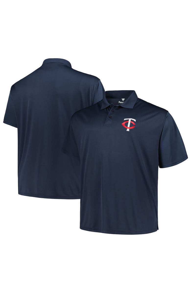 FANATICS Men's Majestic Navy Minnesota Twins Big & Tall Solid Birdseye Polo, Alternate, color, 