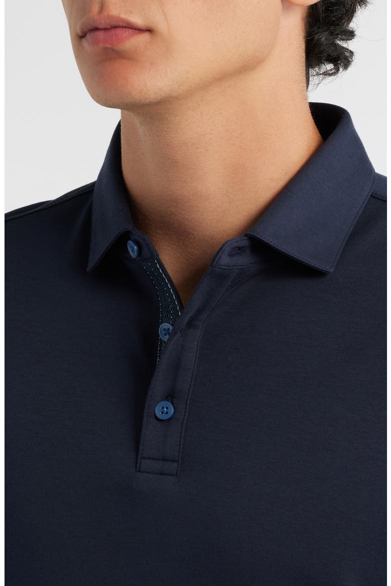 Georgia Long Sleeve Pima Cotton Polo, Alternate, color, DARK CASPIAN