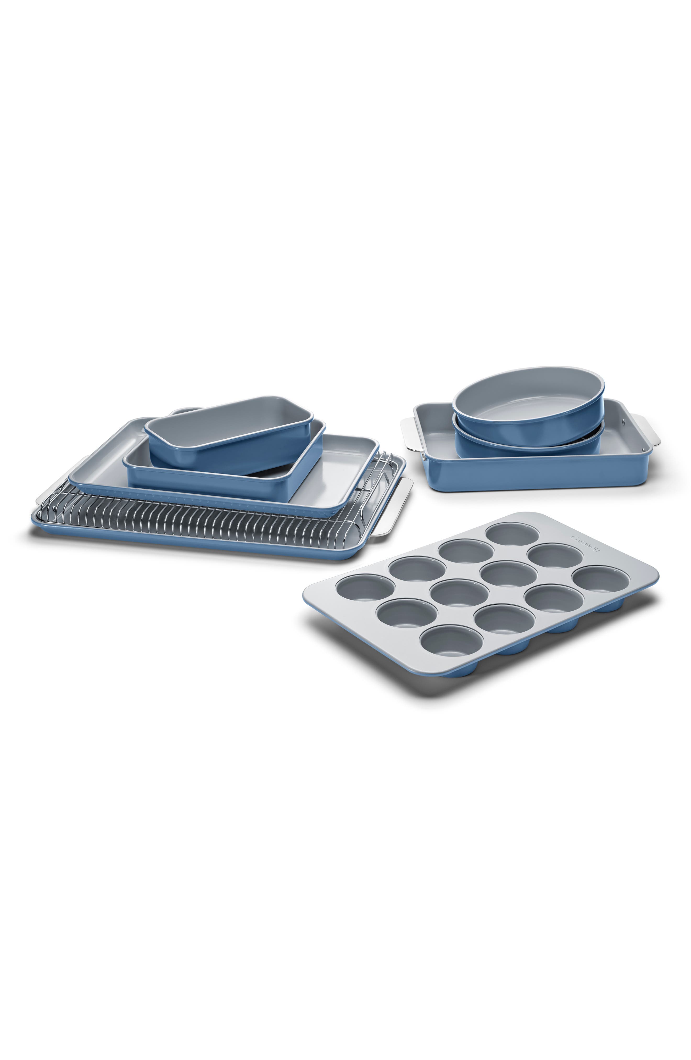 CARAWAY 11-Piece Nontoxic Ceramic Bakeware Set - Slate