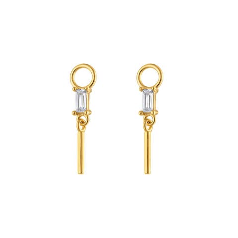 Pavé Gold Bar Earring Charm