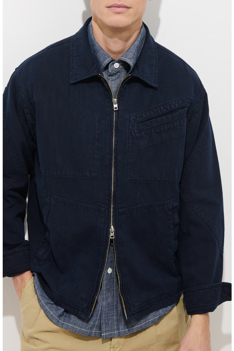 Andre Cotton Blend Twill Jacket, Main, color, DARK NAVY