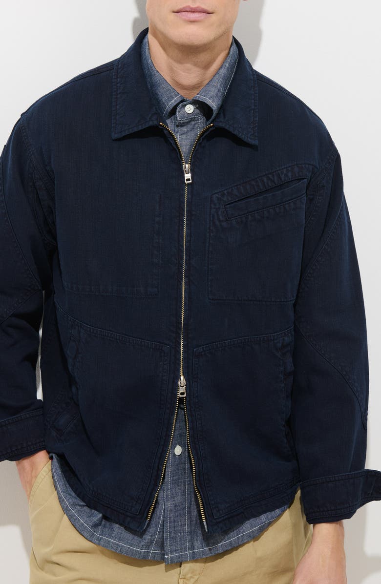 Alex Mill Andre Cotton Blend Twill Jacket, Main, color, Dark Navy