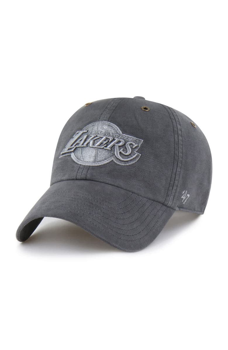 CARHARTT X 47 Men's Carhartt x '47  Charcoal Los Angeles Lakers Clean Up Adjustable Hat, Alternate, color, 