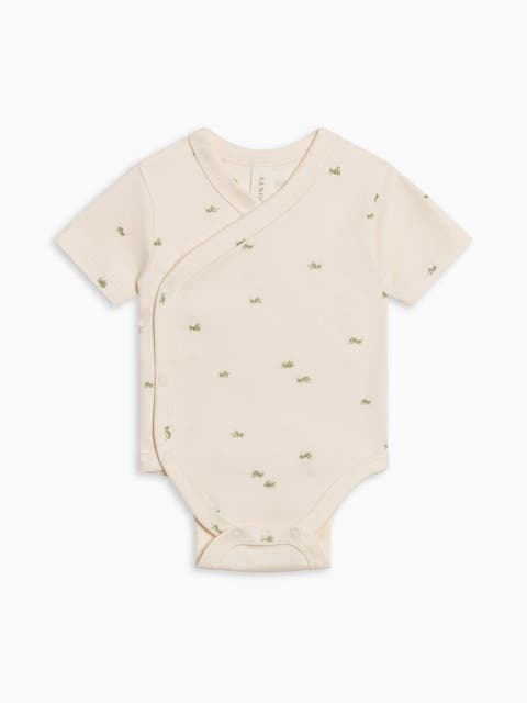 Organic Cotton Lark Short Sleeve Wrap Bodysuit (Baby)