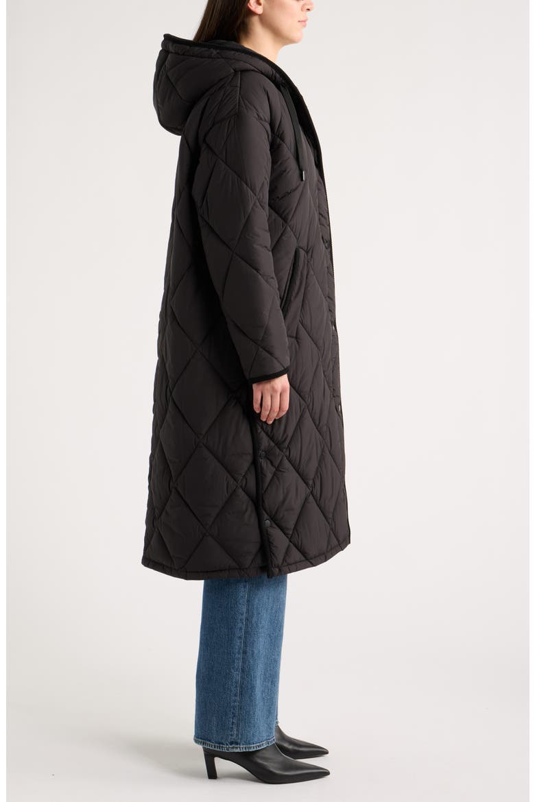 Sleeping Bag Quilted Coat, Alternate, color, BLACK