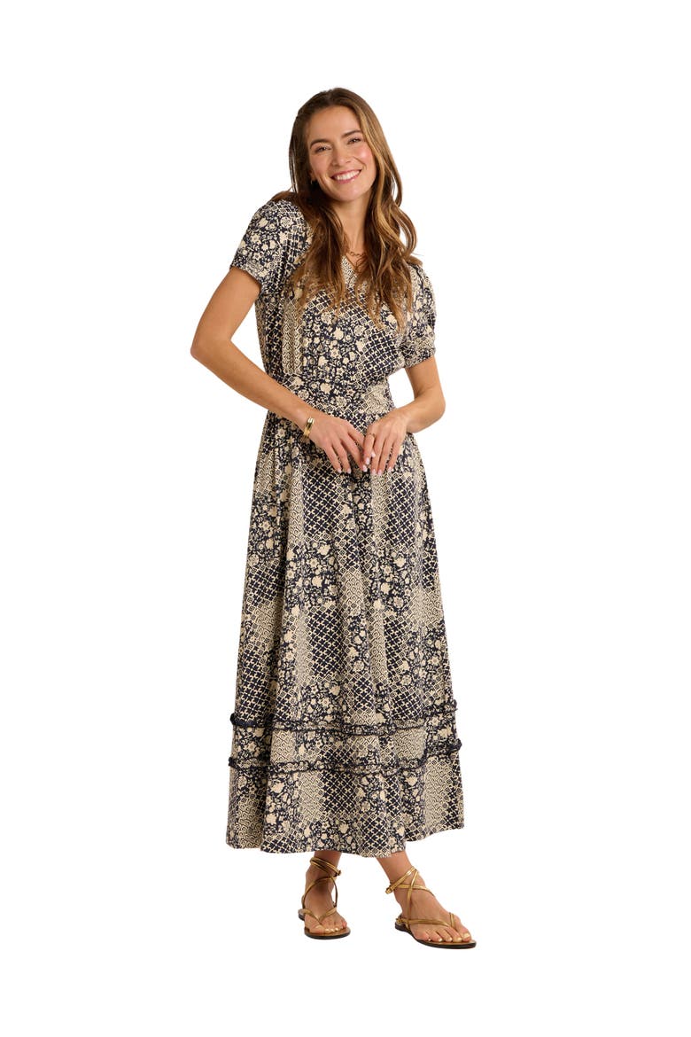Katerina Printed Maxi Dress, Main, color, Navy