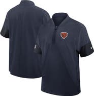 Nike Men's Nike Navy Chicago Bears Sideline Short Sleeve Quarter-Zip Performance Coach Jacket