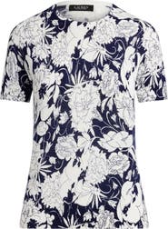 Lauren Ralph Lauren Floral Print Short Sleeve Sweater