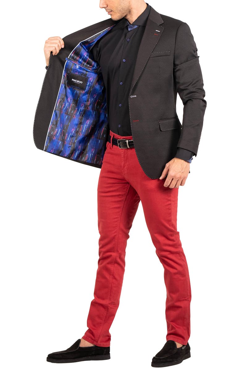 Maceoo Socrate Resistance20 Black Geo Pattern Viscose Blend Blazer, Alternate, color,