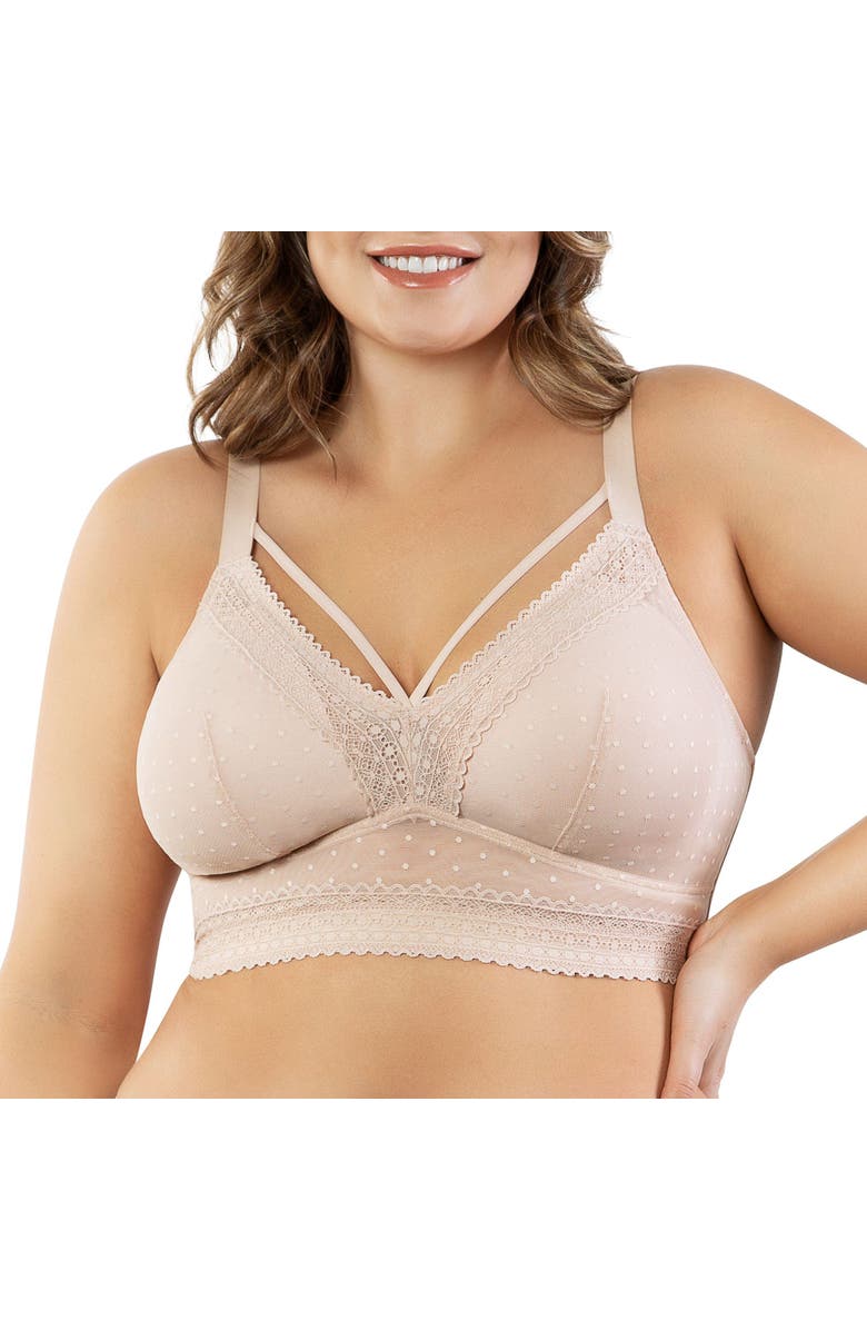 Parfait Mia Wire-Free Padded Mesh Bralette, Alternate, color, Cameo Rose