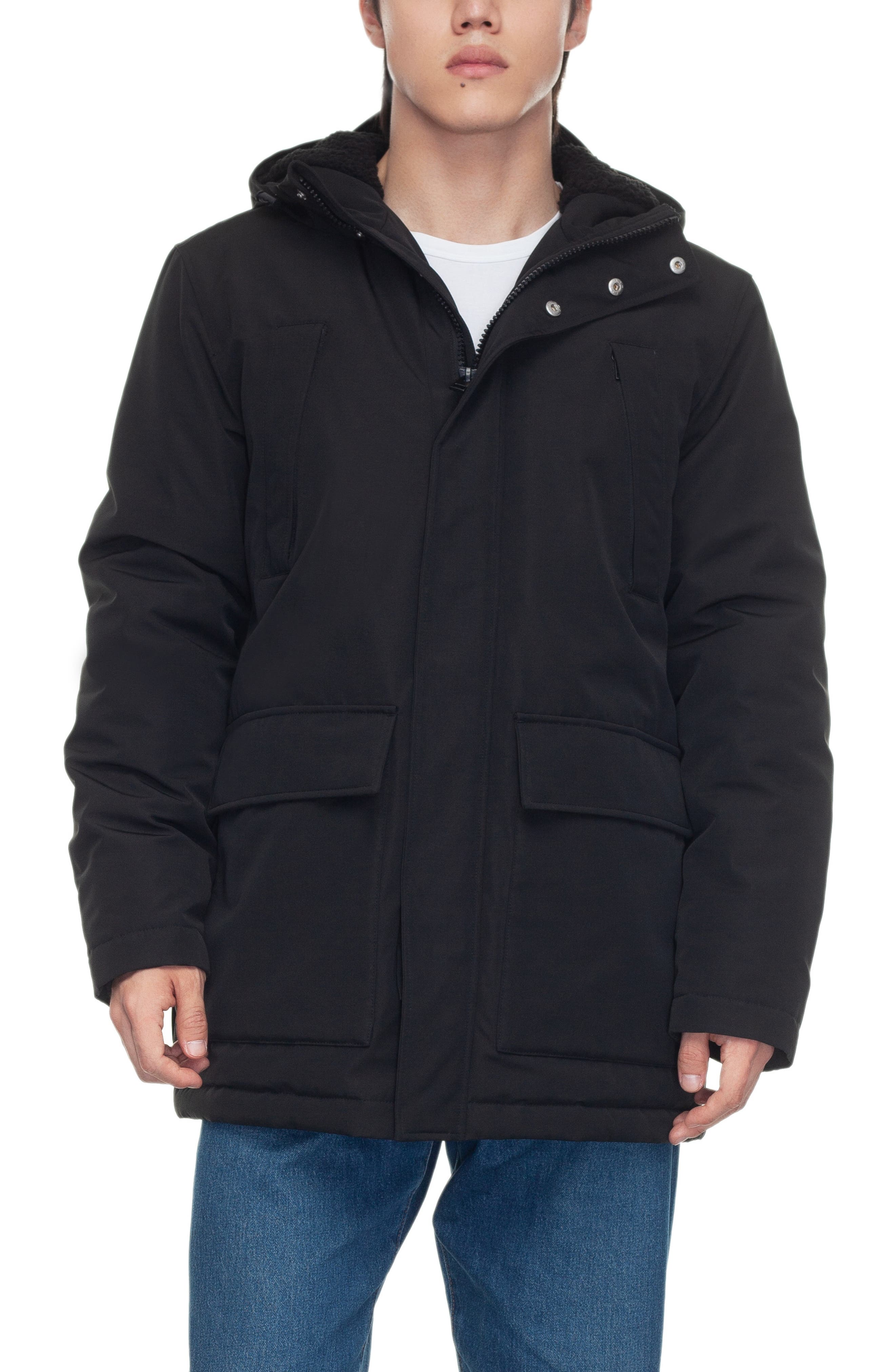 thumbnail image 2 of Hooded Parkas Men Winter Thick Mens Jacket Fur Collar Outwear Warm Coat Man Wool 2 of 14