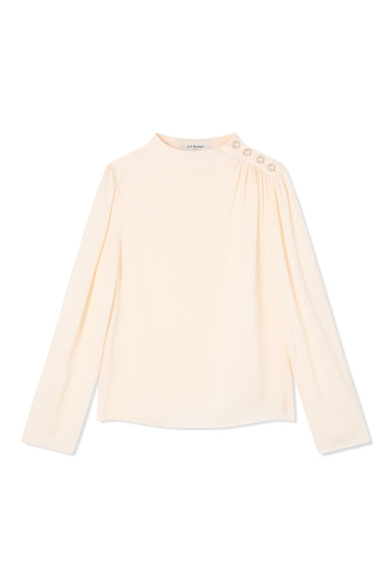 Samantha Button Shoulder Top, Alternate, color, IVORY
