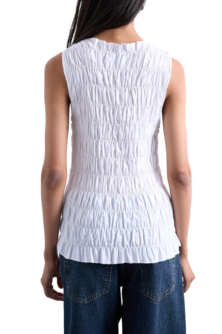 Smocked Tank, Alternate, color, WHITE