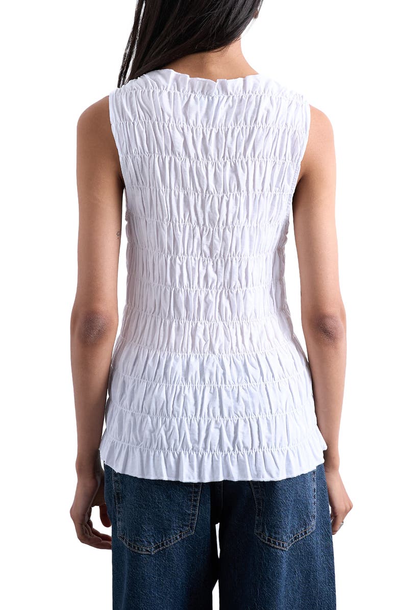 Topshop Smocked Tank, Alternate, color, White