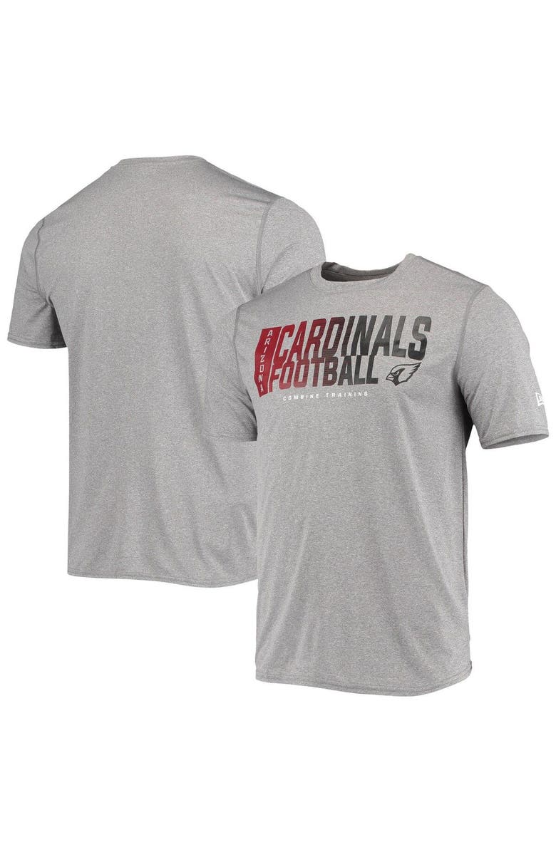New Era Men's New Era Heathered Gray Arizona Cardinals Combine Authentic Game On T-Shirt, Main, color, 