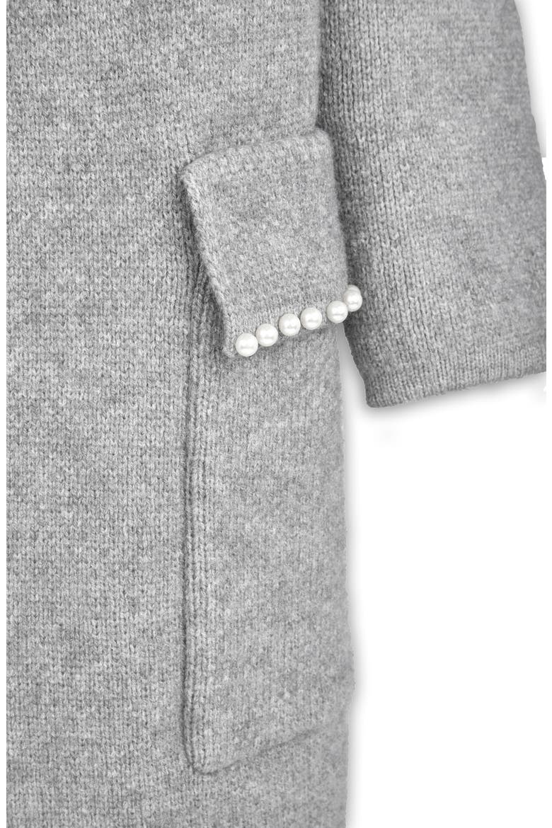 Faux Pearl Cardigan Jacket, Alternate, color, GREY
