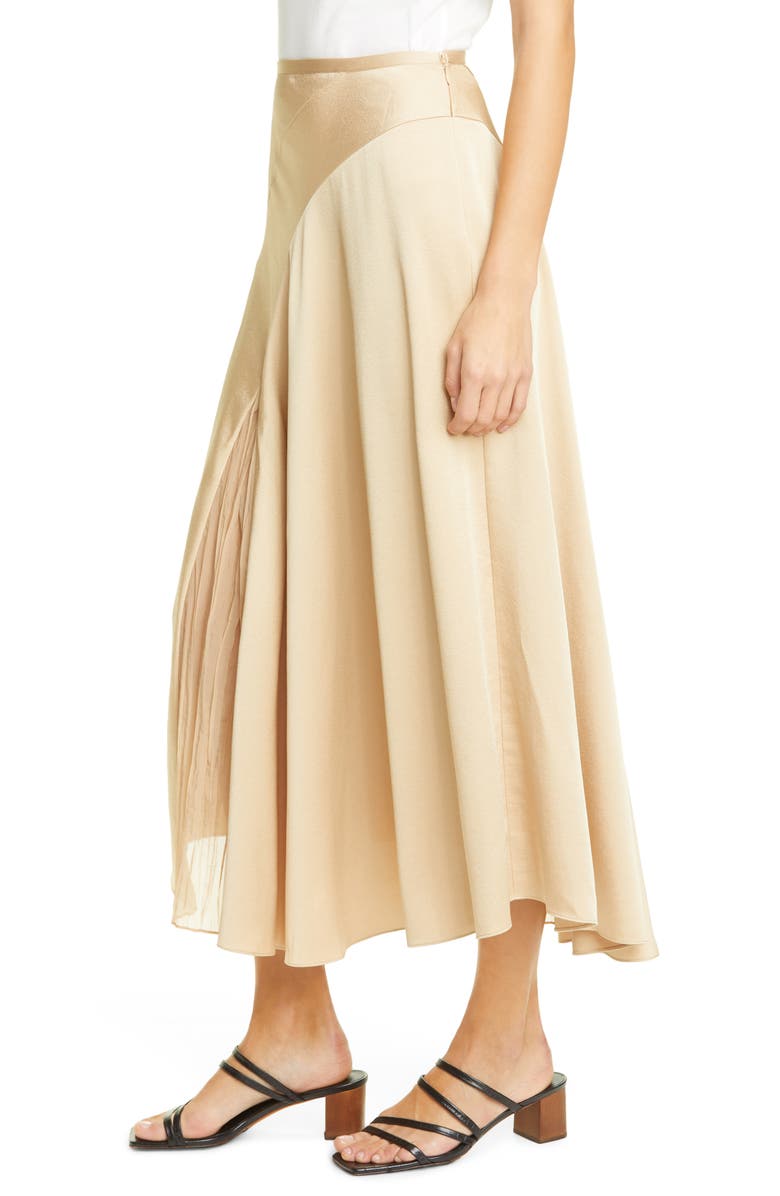 Vince Mixed Media Panel Asymmetrical Skirt, Alternate, color, 