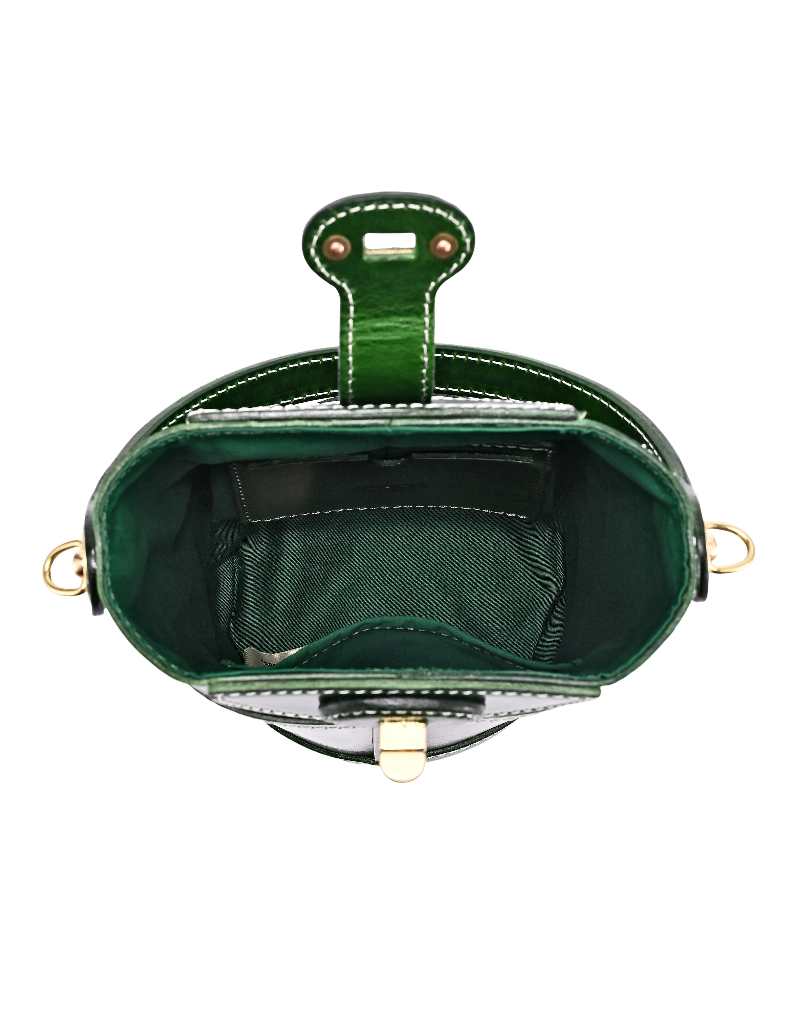 OLD TREND Begonia Genuine Leather Vintage Bucket Crossbody, Alternate, color, Green