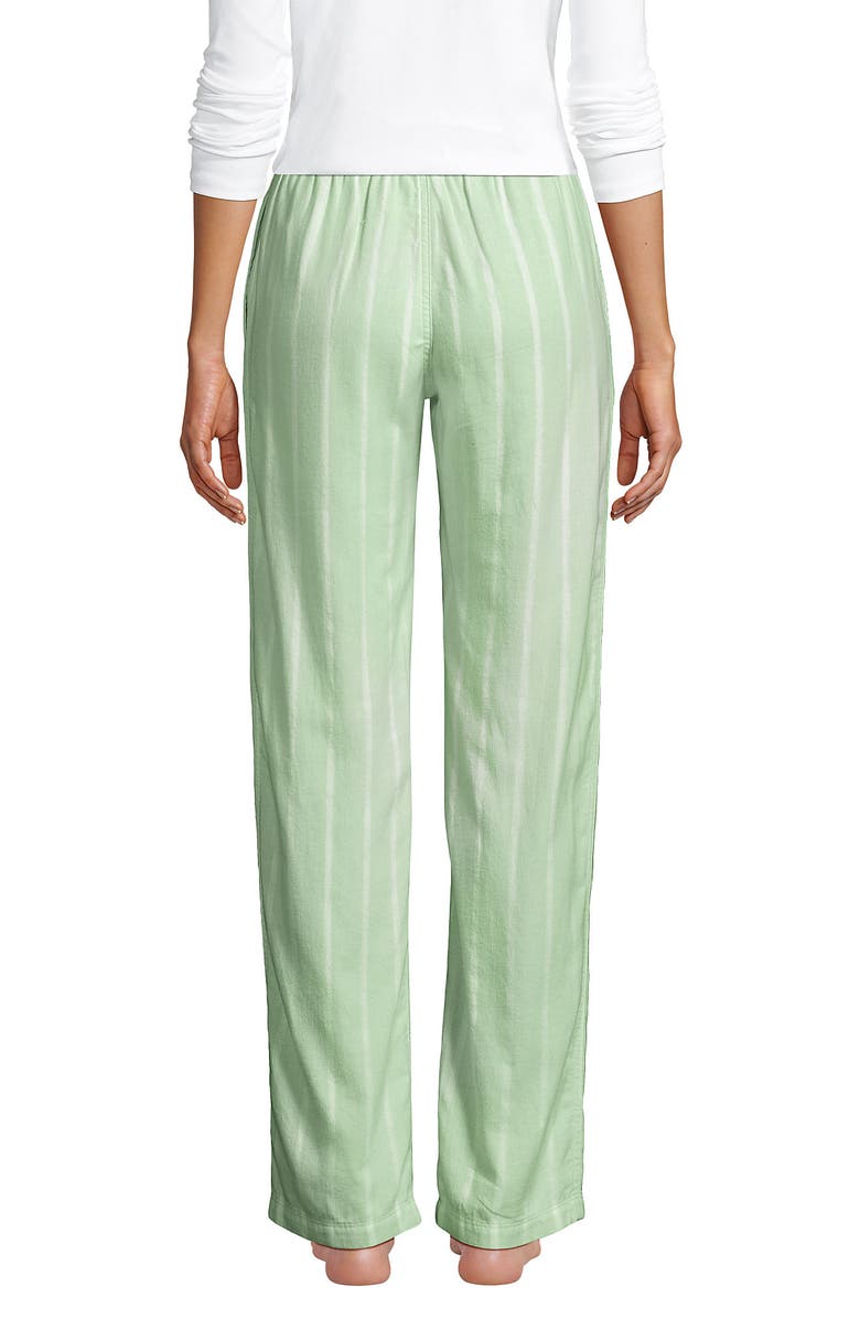 Lands' End Print Flannel Pajama Pants, Alternate, color, Icy Mint Green Stripe