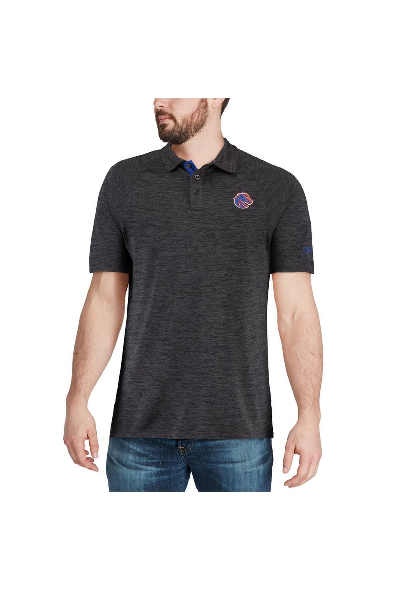 Men's Colosseum Heathered Black Boise State Broncos Down Swing Polo, Alternate, color, Heather Black