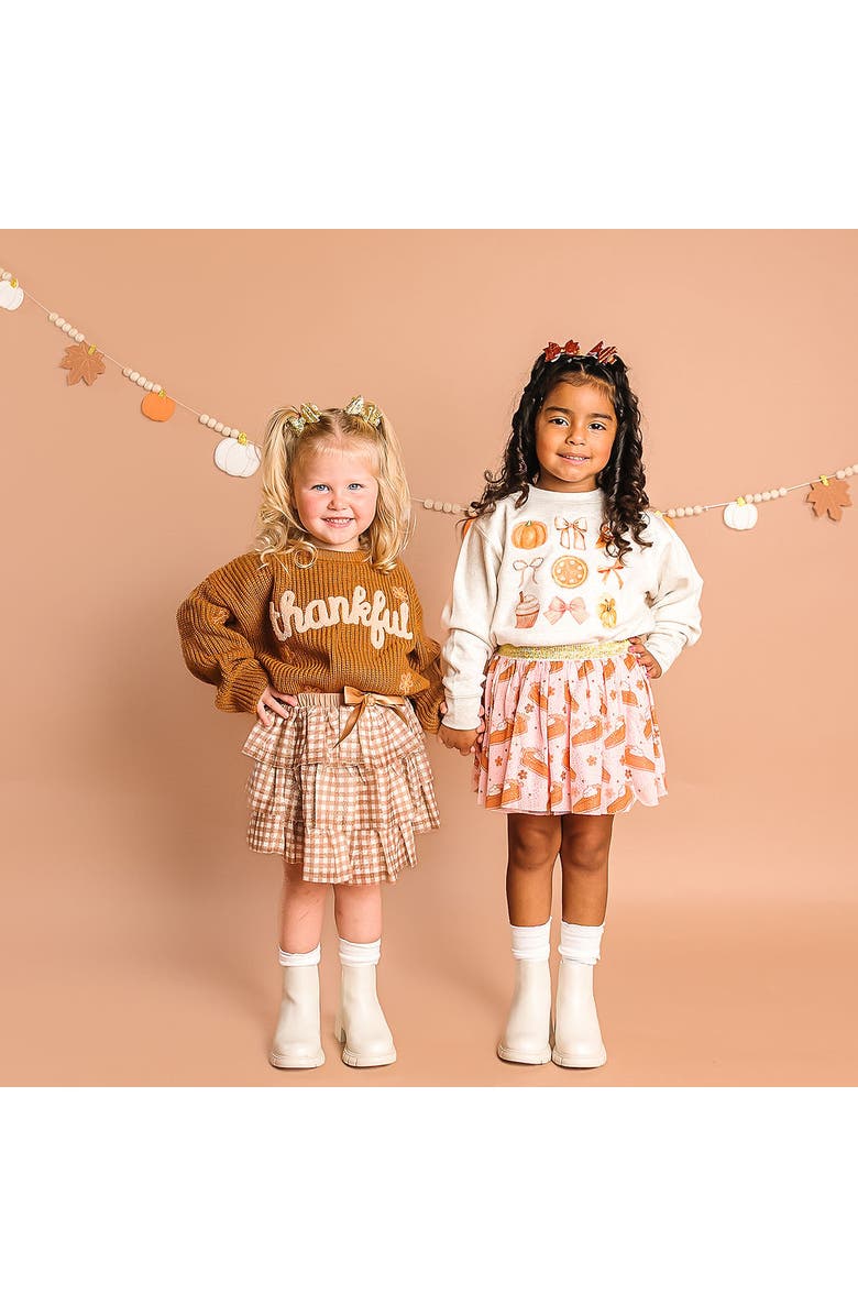 Sweet Wink Thankful Thanksgiving Knit Sweater, Alternate, color, Rust