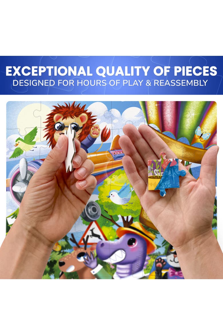 Kids 60 Piece Puzzle Set - Search & Find, Alternate, color, Zoo, Dogs & Wild Animals