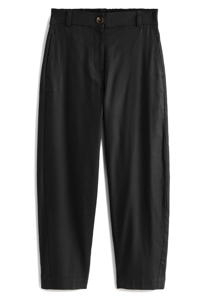 Barrel Leg Pants, Alternate, color, BLACK