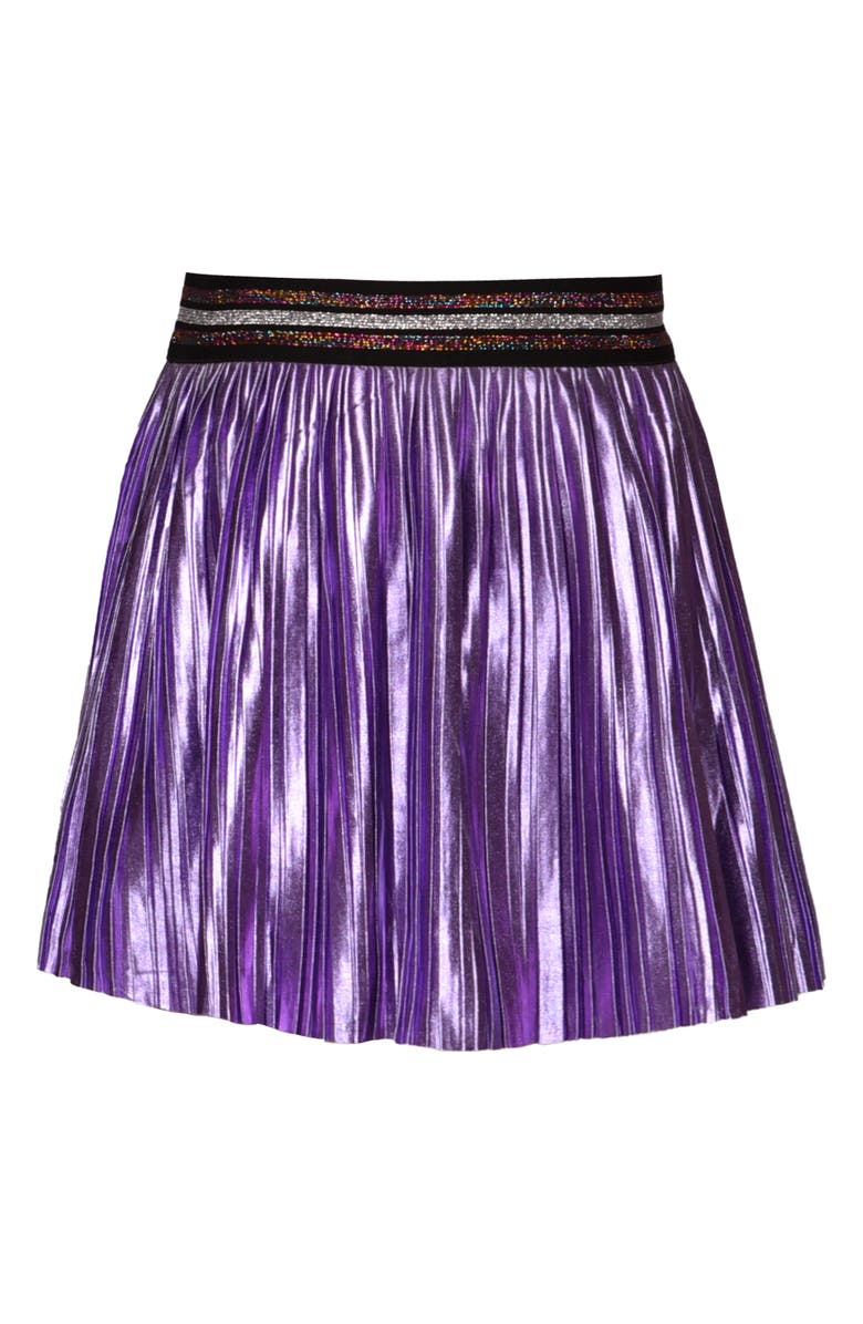 Truly Me Kids' Metallic Pleated Skirt, Alternate, color, Purple Shine