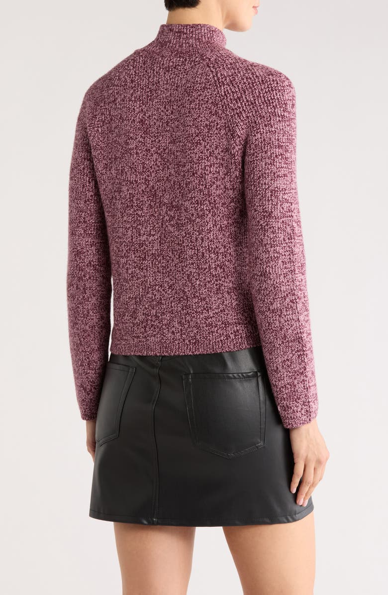 DKNY Jeans Marled Quarter Zip Sweater, Alternate, color, Dusty Mauve