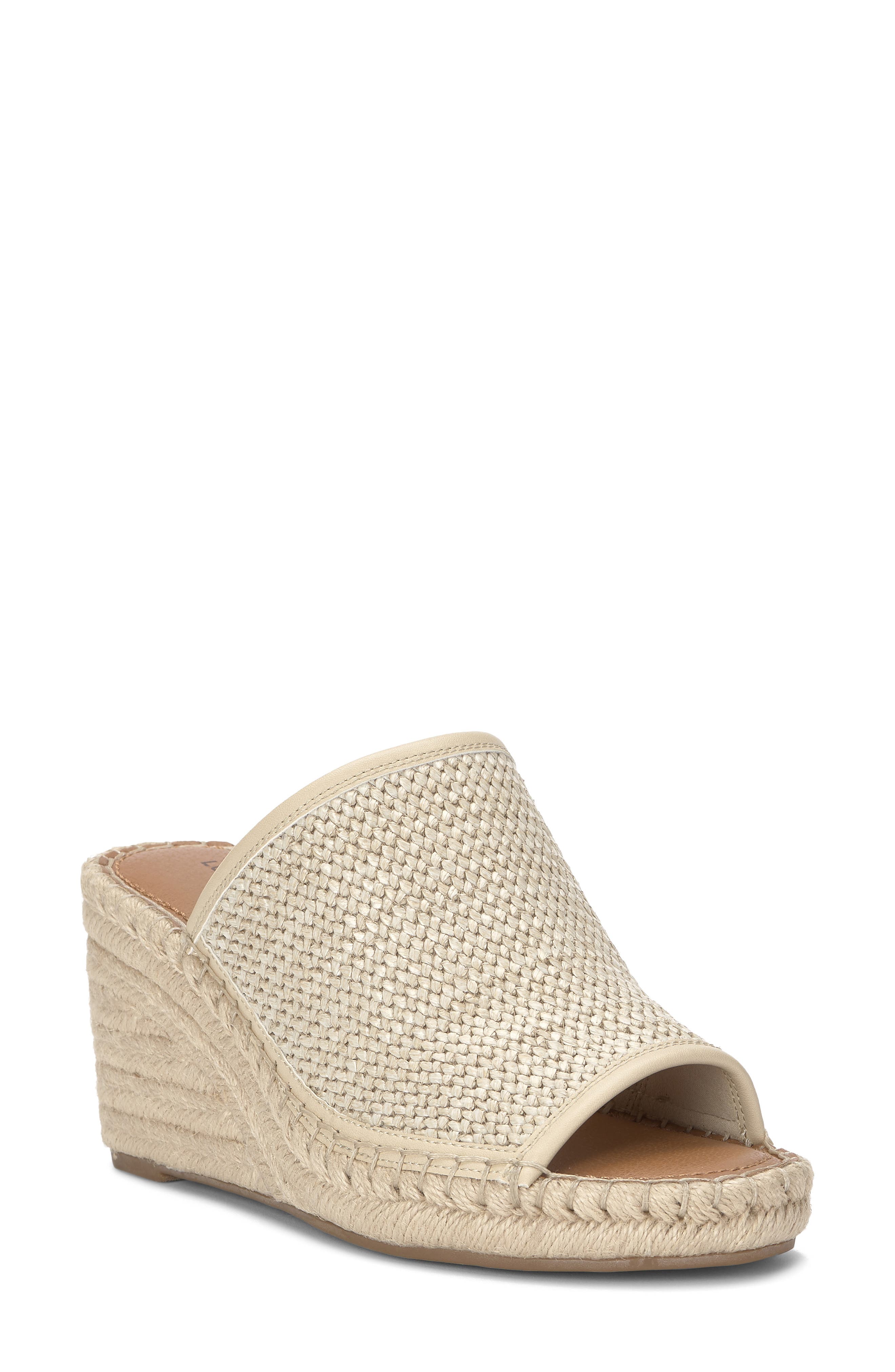 Lucky Brand Cabriah Wedge Sandal, Main, color, Stucco/ Stucc Pcpdwl