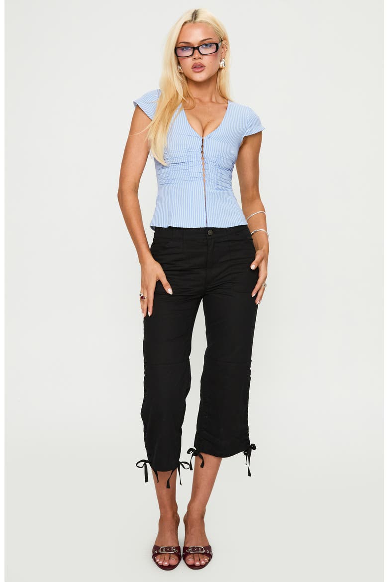 Hot Rod Drawstring Cuff Capri Pants, Alternate, color, BLACK
