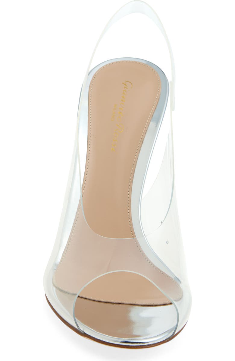 Gianvito Rossi Clear Slingback Sandal, Alternate, color, Silver