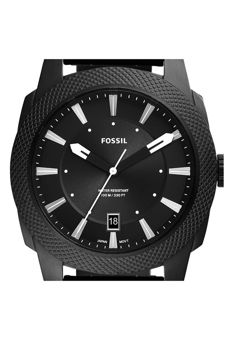 Machine Bracelet Watch, 49mm, Alternate, color, BLACK