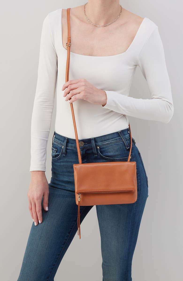 HOBO Small Grant Leather Crossbody Bag, Alternate, color, Butterscotch