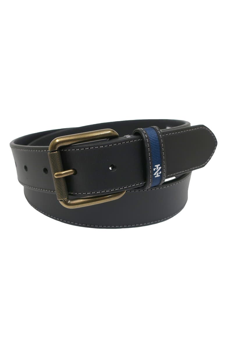 IZOD Edge Stitch Leather Belt, Alternate, color, Black