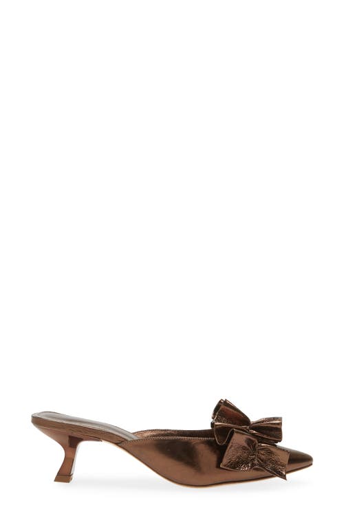 Kaanas Bella Ruffle Kitten Heel Mule In Brown