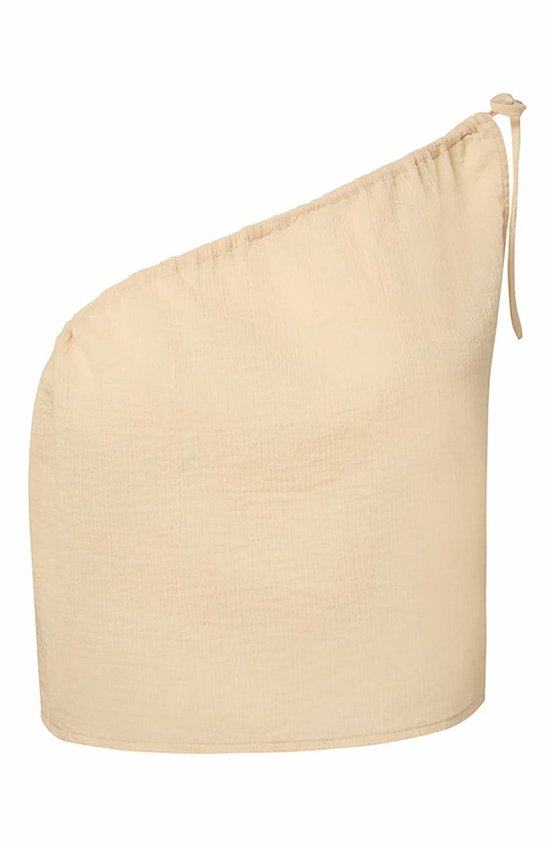 Onia Crinkle Gauze One-shoulder Top, Alternate, color, Sandshell