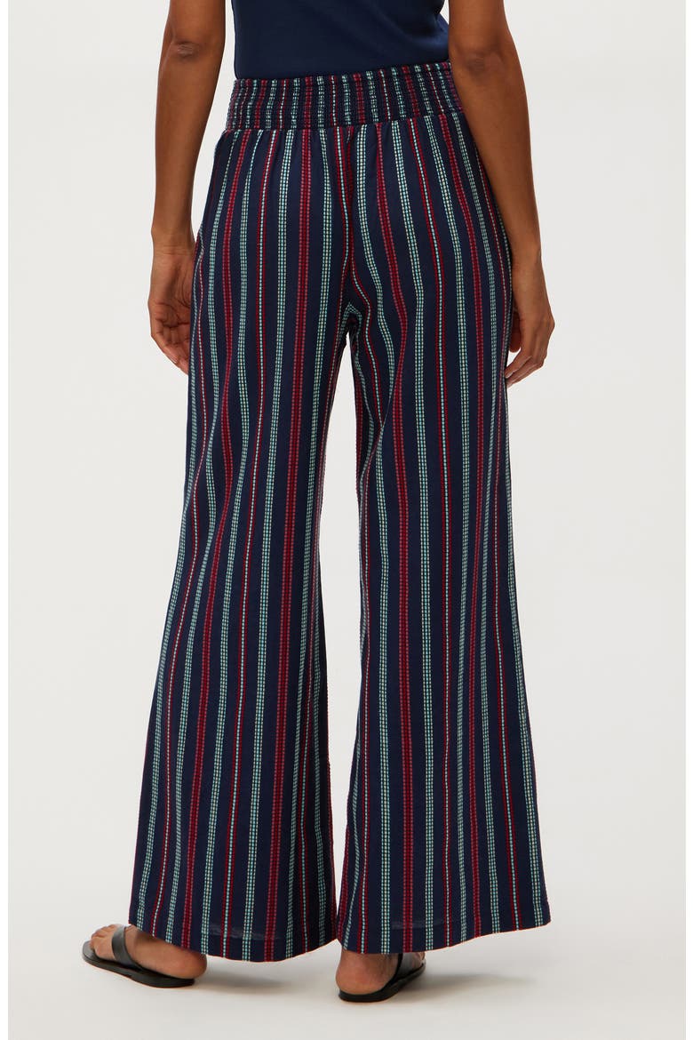 Sita Embroidered Stripe Cotton Wide Leg Pants, Alternate, color, NOCTURNAL
