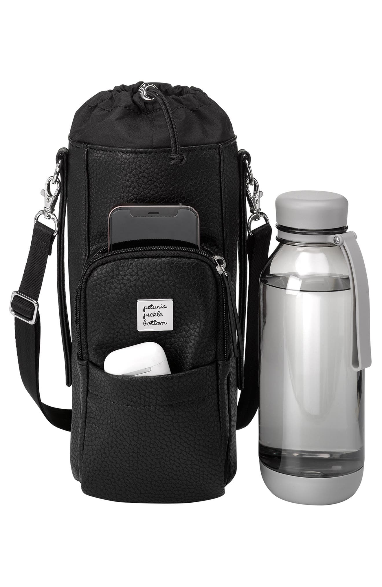 Petunia Pickle Bottom Viva Water Bottle Crossbody Bag, Alternate, color, Ebony