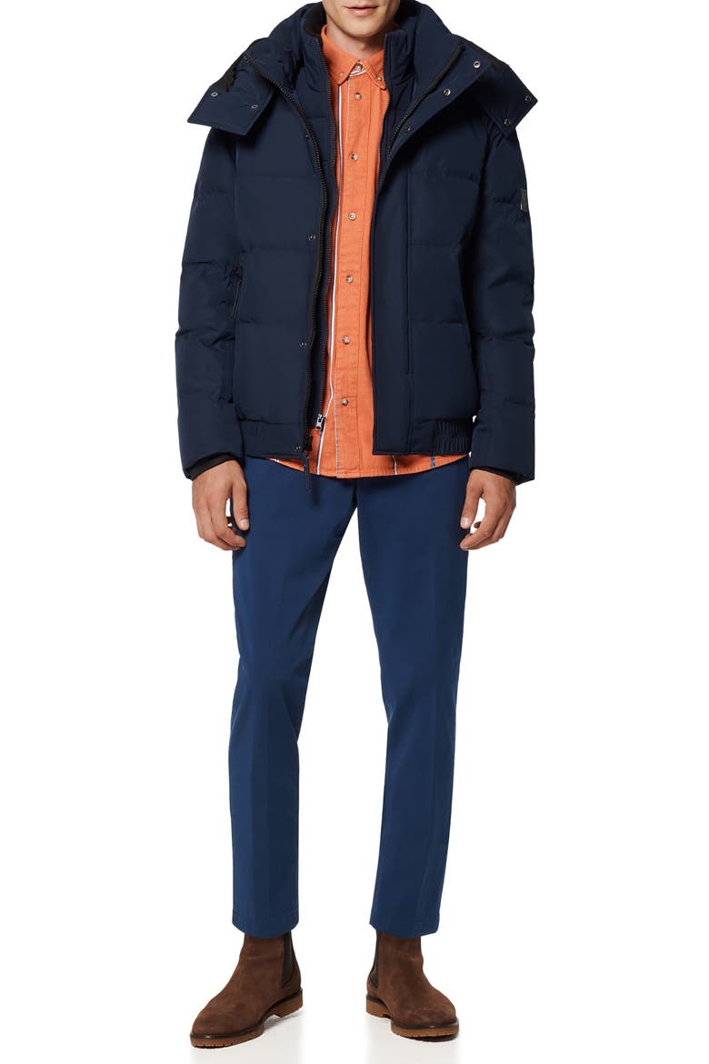 Phoenix Water Resistant Down & Feather Coat, Alternate, color, INK