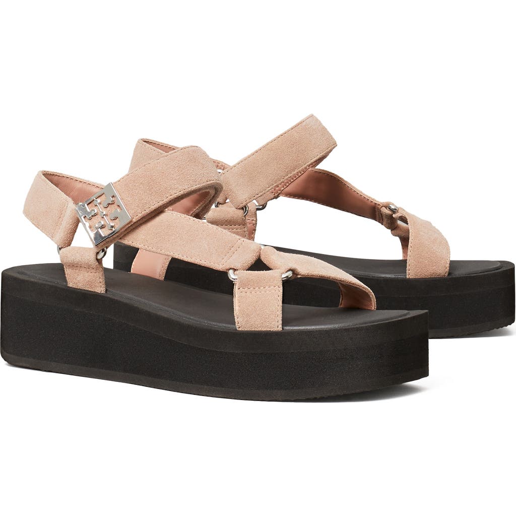 Tory Burch Mellow Platform Sandal in Malva/perfect Black/silver at Nordstrom, Size 10.5