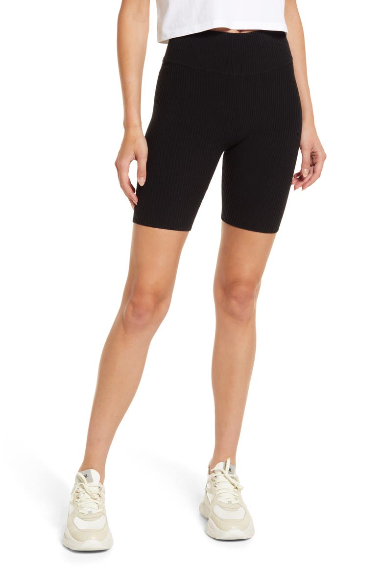 Sweater Knit Bike Shorts, Main, color, BLACK001