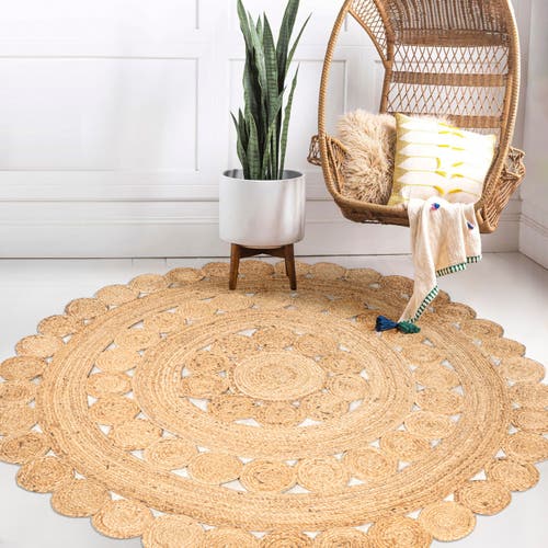 Jonathan Y Daisy Hippy Jute Medallion Circle Round Area Rug In Natural