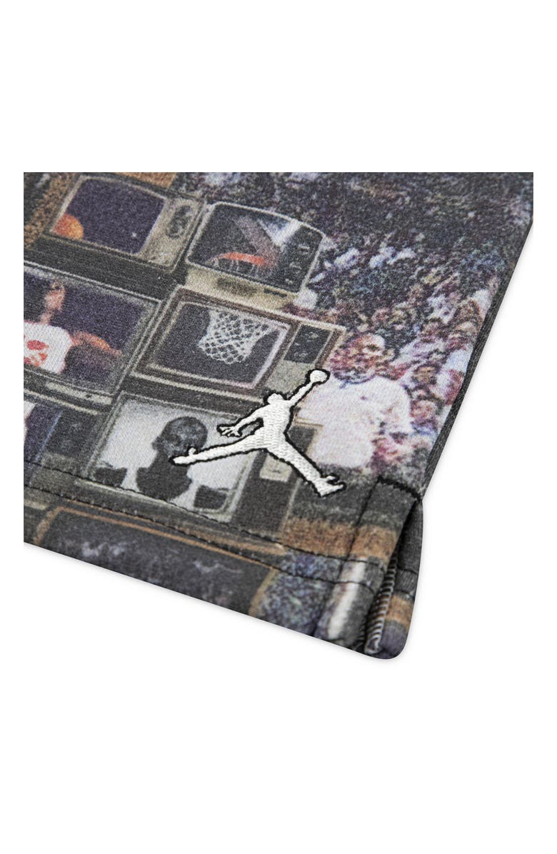 Jordan Kids' MJ Print Brooklyn Fleece Sweat Shorts, Alternate, color, Black