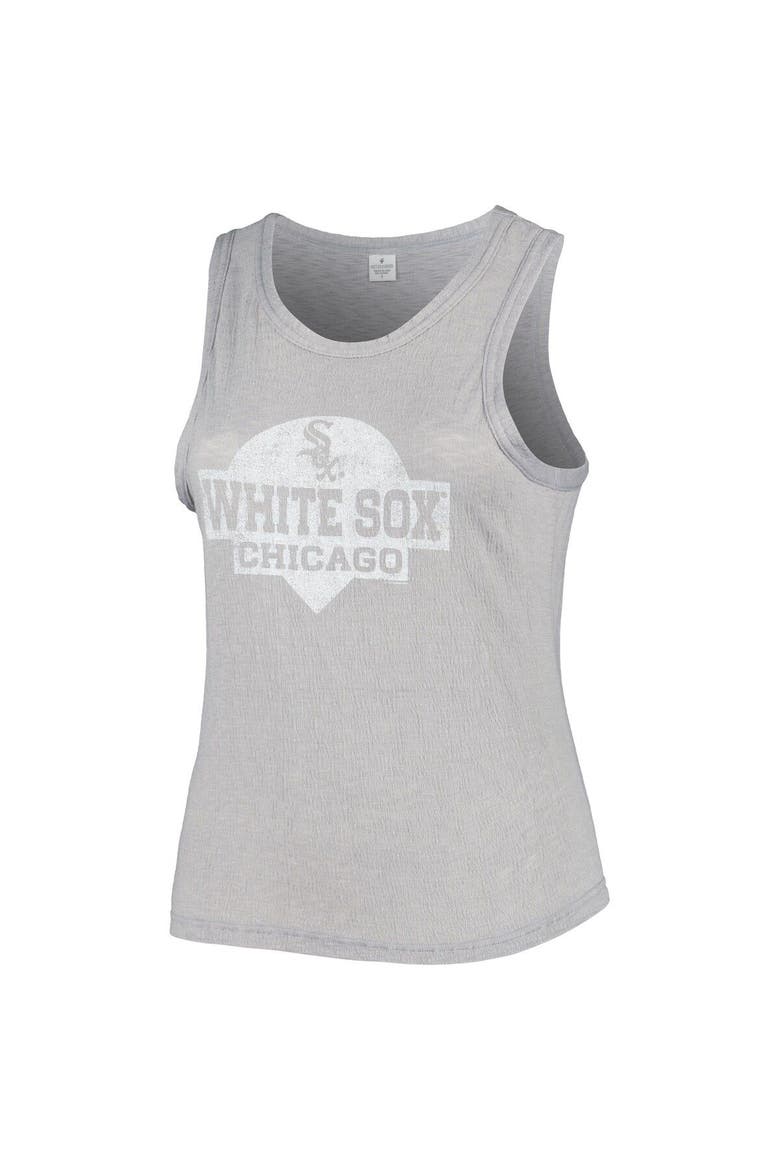 Women's Soft as a Grape Gray Chicago White Sox Plus Size High Neck Tri-Blend Tank Top, Alternate, color, Gray