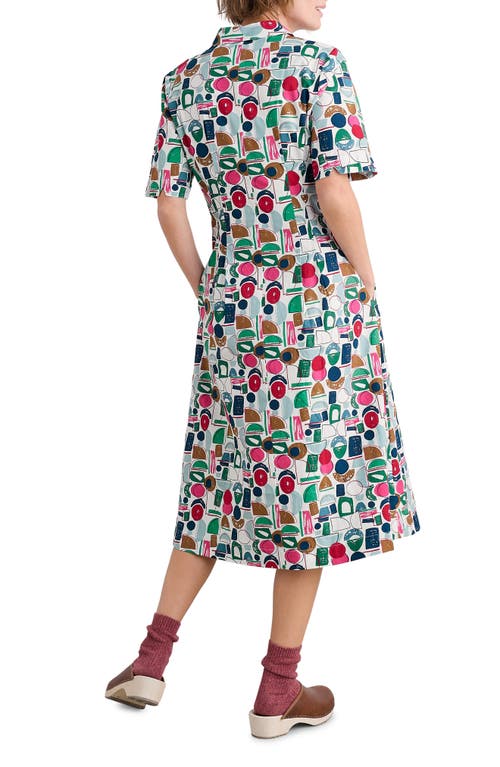 Seasalt Cornwall Wild Liquorice Organic Cotton Shirtdress In Studio Shapes Chalk