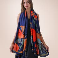 Youzey Koi Pond Floral Scarf - Blue