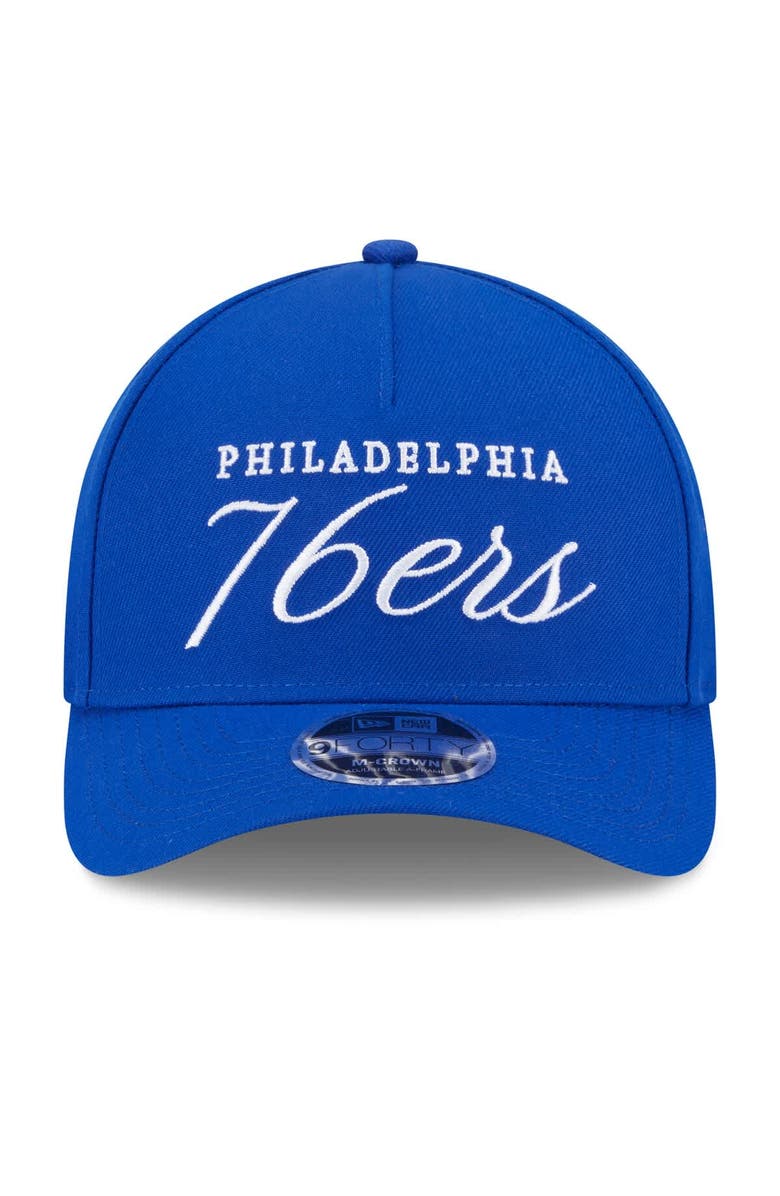 New Era Men's New Era Royal Philadelphia 76ers 2025 NBA Draft M-Crown A-Frame 9FORTY Adjustable Hat, Alternate, color, Royal