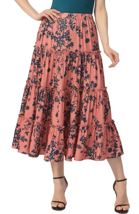 Women's Tiered Midi Skirt